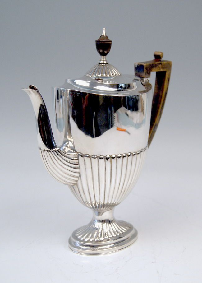 SILBER KAFFEE KANNE COFFEE POT BRITISCHES KÖNIGREICH UK LONDON UM 1887