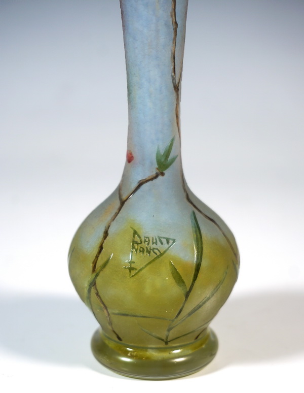 Daum Nancy Jugendstil Cameo Vase 'Daphne' Seidelbast Decor France