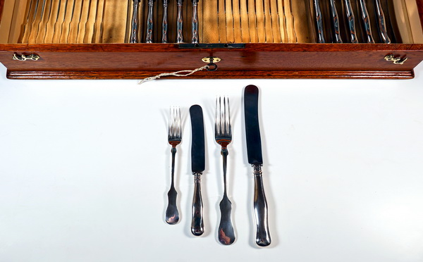 Art Nouveau Silver Cutlery Set Art Nouveau silver cutlery 12 people 112 pieces Austria-Hungary ca 1900