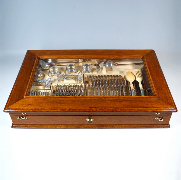 Art Nouveau Silver Cutlery Set Art Nouveau silver cutlery 12 people 112 pieces Austria-Hungary ca 1900